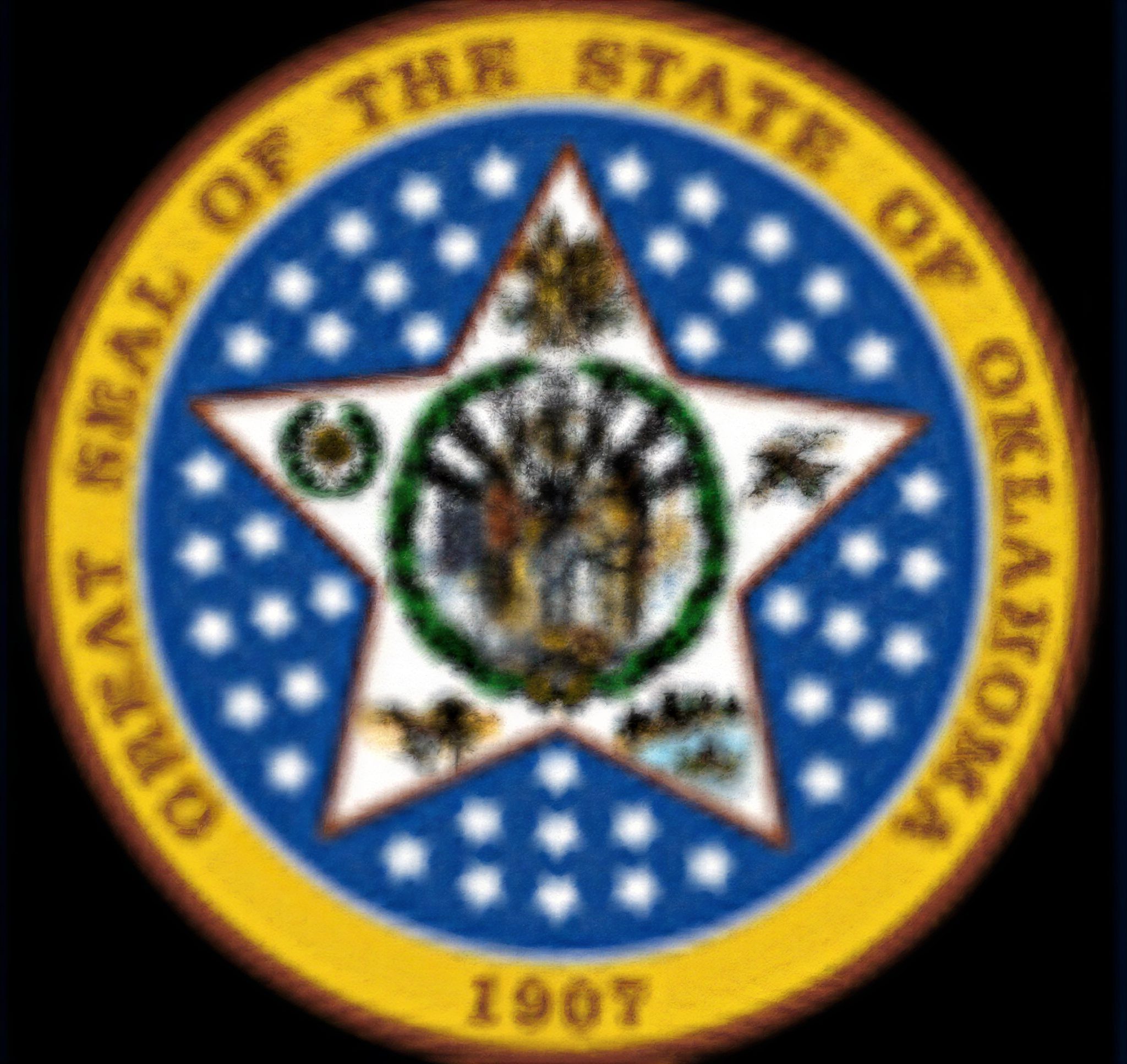 Oklahoma state seal with star design
